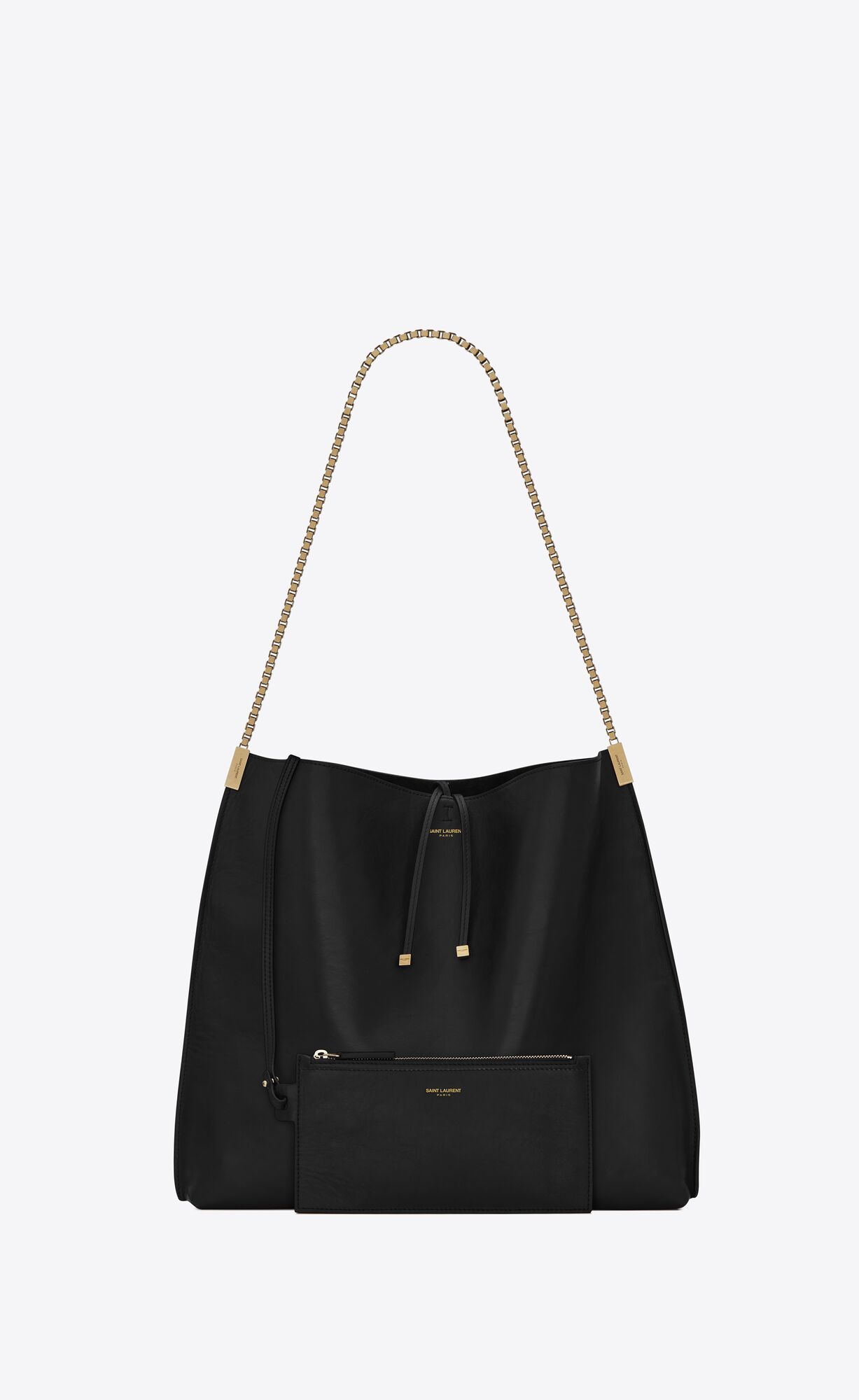 YSL Suzanne Medium Hobo Bag In Smooth Leather Black | 3419526-UF