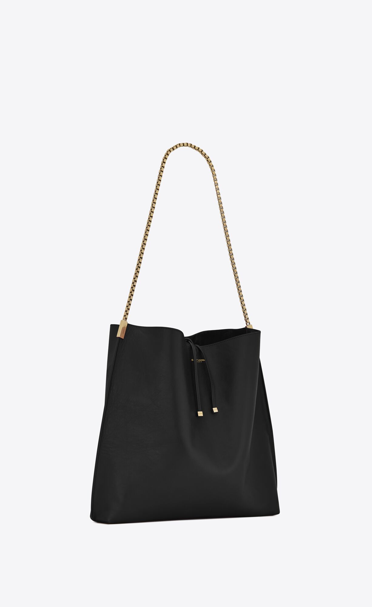 YSL Suzanne Medium Hobo Bag In Smooth Leather Black | 3419526-UF