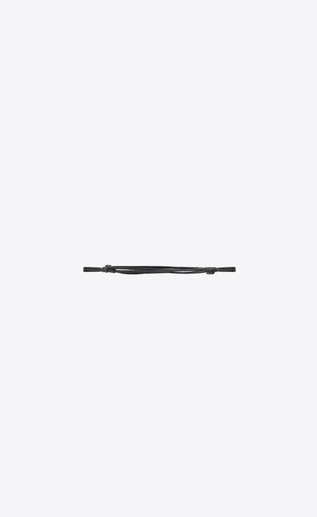 YSL Tag Beach Bracelet In Leather And Metal Black And Oxidized Nickel | 3657289-HN