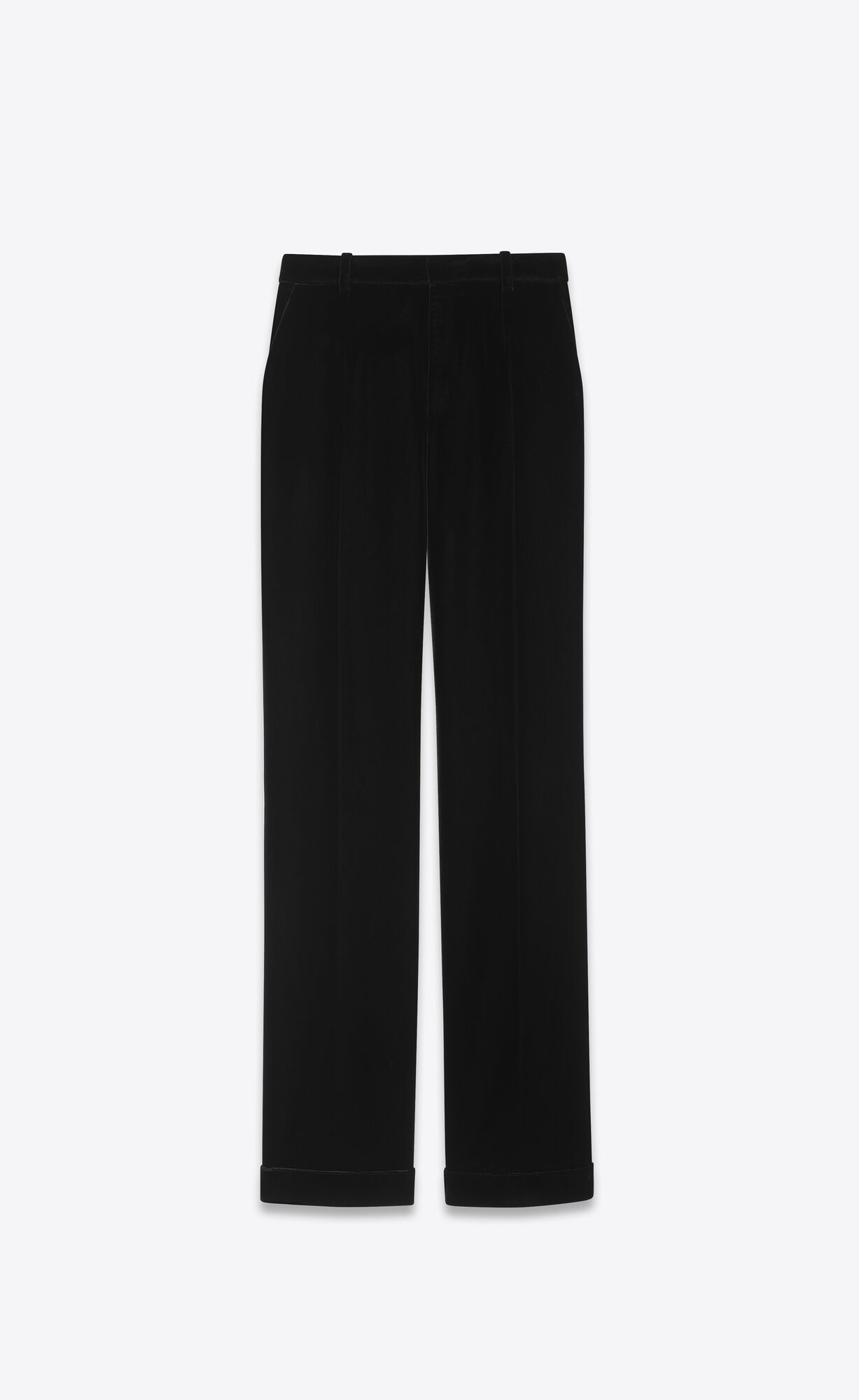 YSL Tailored Pants In Cupro Velvet Noir | 8529104-TP