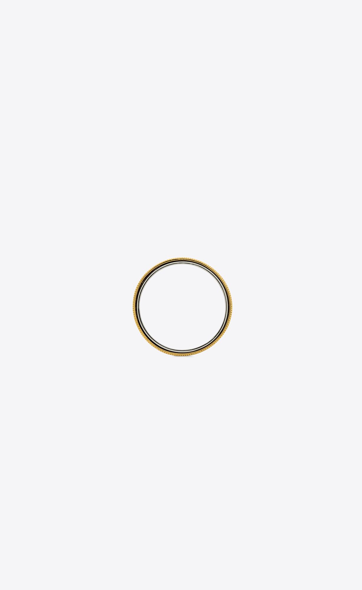 YSL Tandem Ring In Metal Palladium And Gold | 2468795-JU