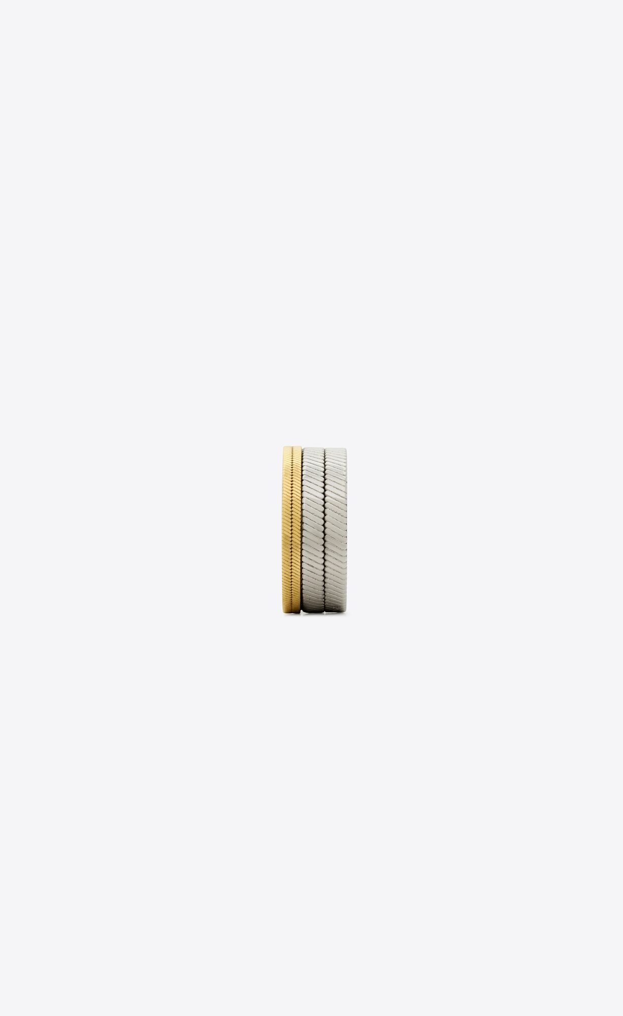 YSL Tandem Ring In Metal Palladium And Gold | 2468795-JU