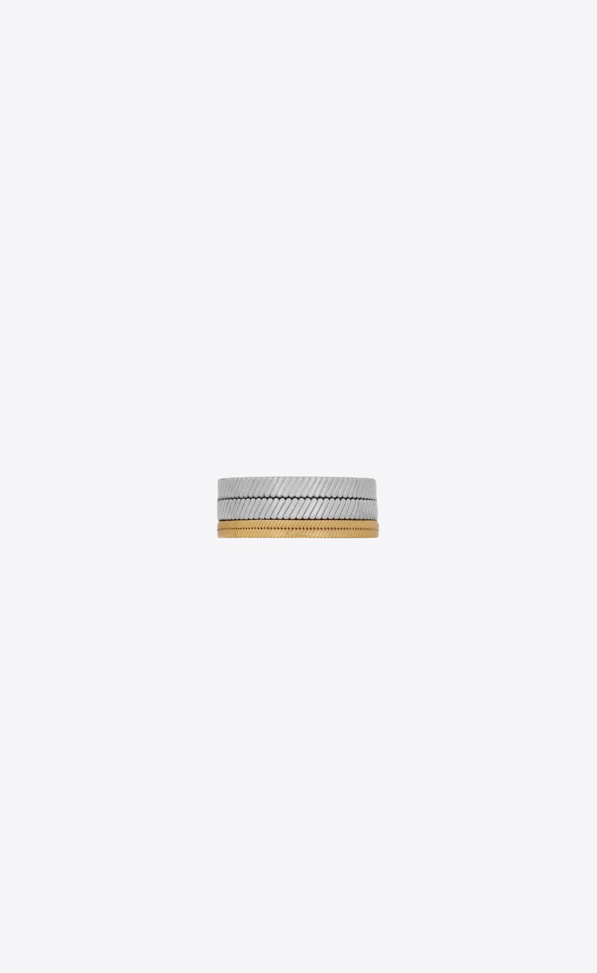 YSL Tandem Ring In Metal Palladium And Gold | 2468795-JU