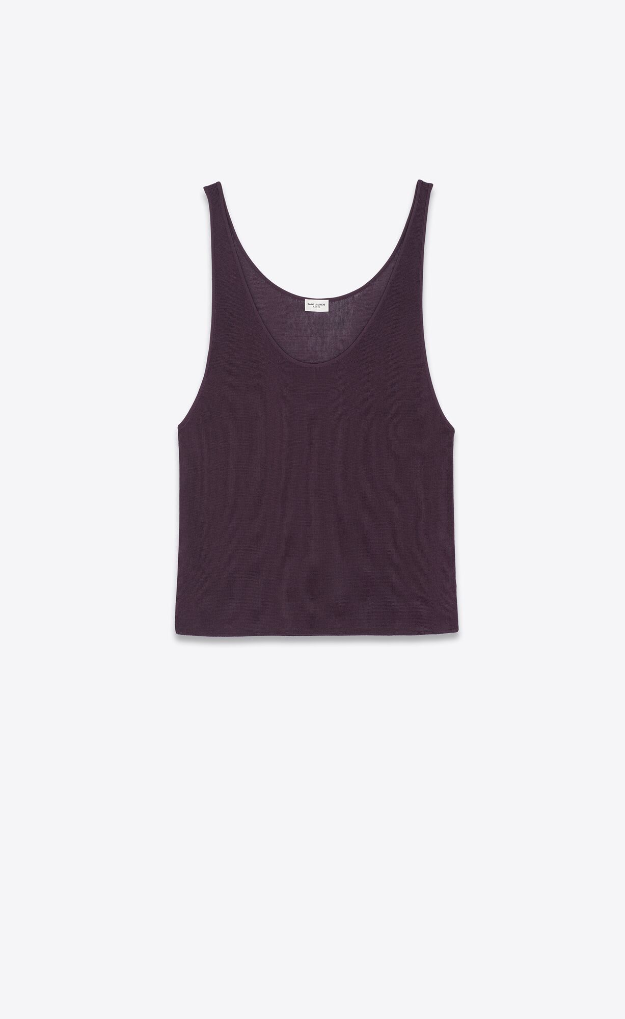 YSL Tank Top In Ribbed Knit Prune | 0317596-UR