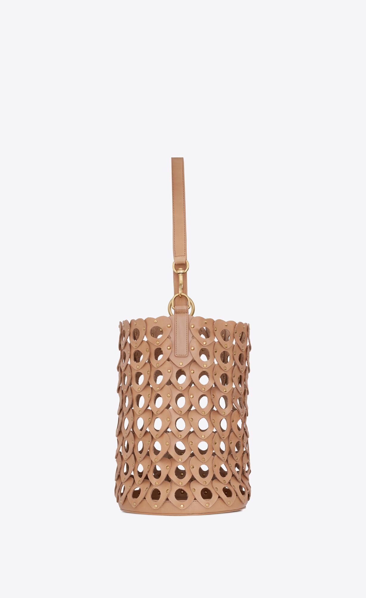 YSL The Hearted Bucket Bag In Vegetable-tanned Leather Brown Gold | 3096724-QU