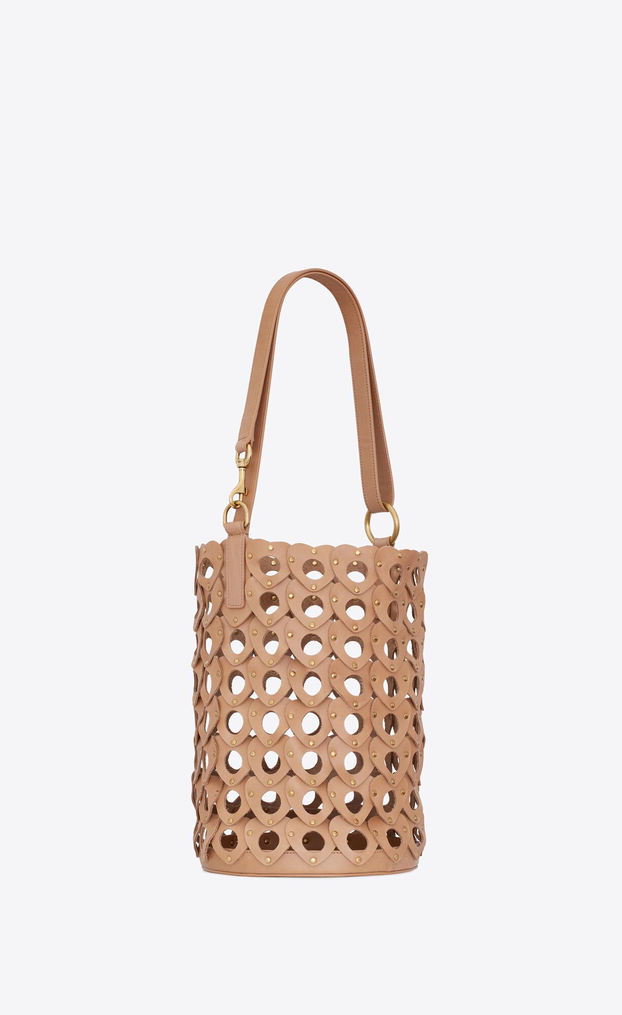 YSL The Hearted Bucket Bag In Vegetable-tanned Leather Brown Gold | 3096724-QU