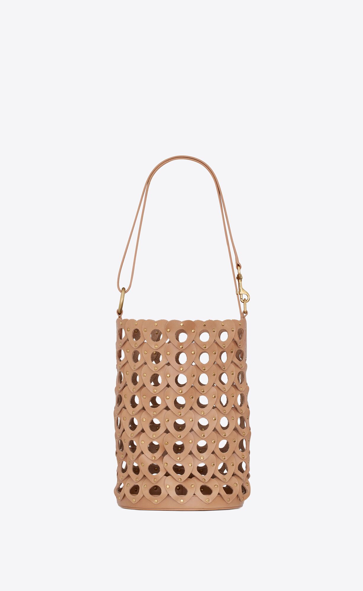 YSL The Hearted Bucket Bag In Vegetable-tanned Leather Brown Gold | 3096724-QU