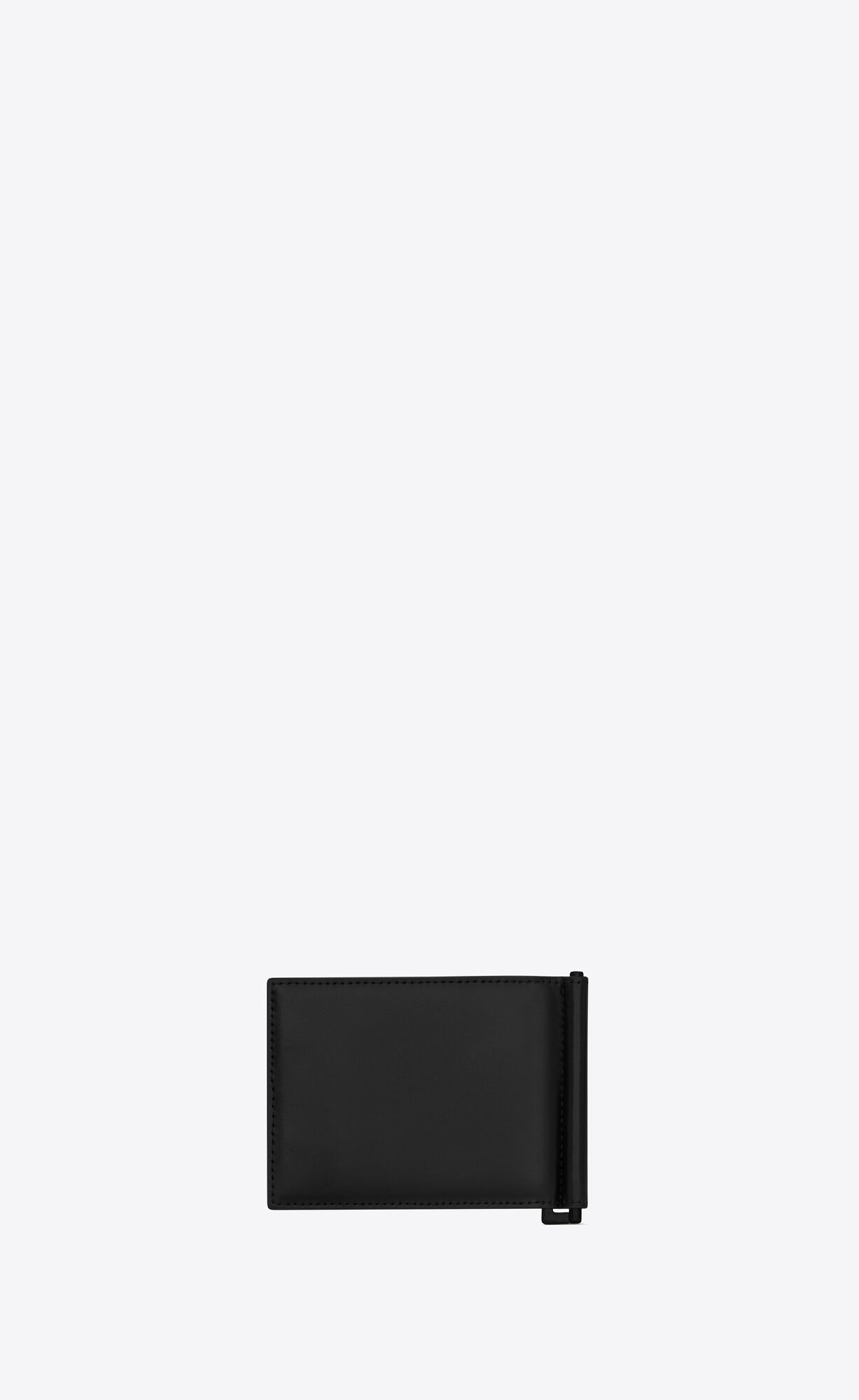 YSL Tiny Cassandre Bill Clip Wallet In Matte Leather Black | 0982435-JX
