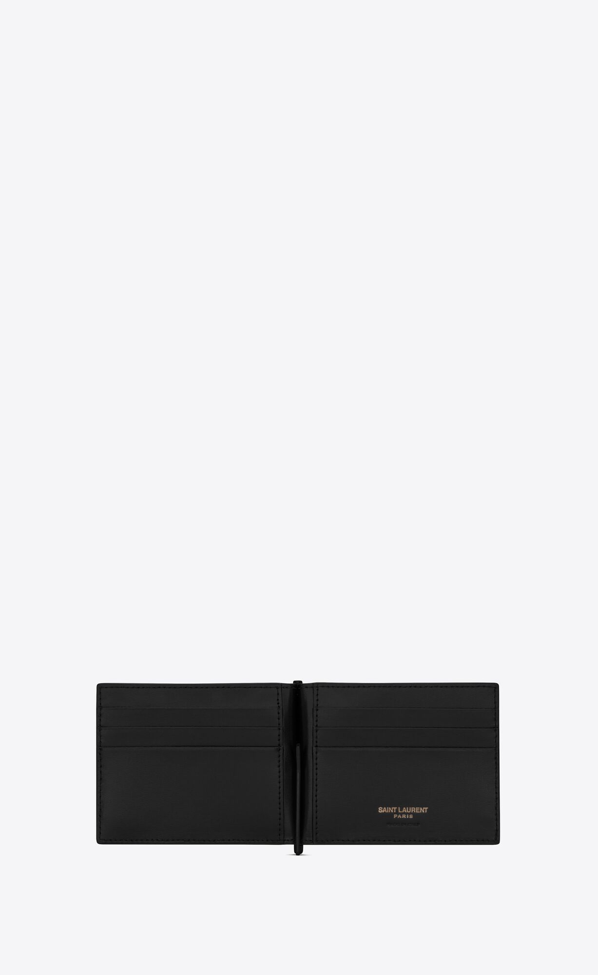 YSL Tiny Cassandre Bill Clip Wallet In Matte Leather Black | 0982435-JX