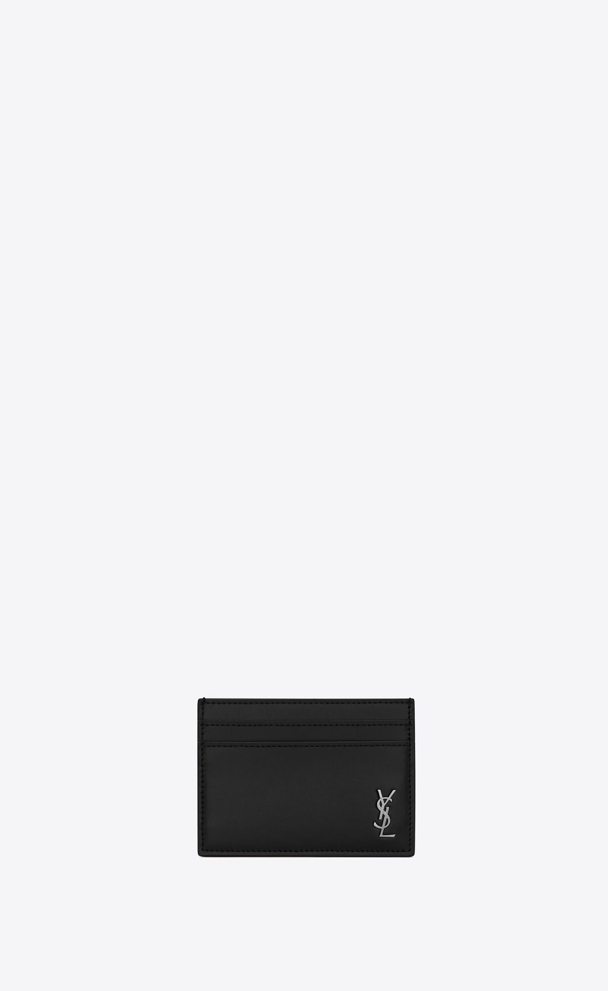 YSL Tiny Cassandre Card Case In Matte Leather Black | 5167890-KF