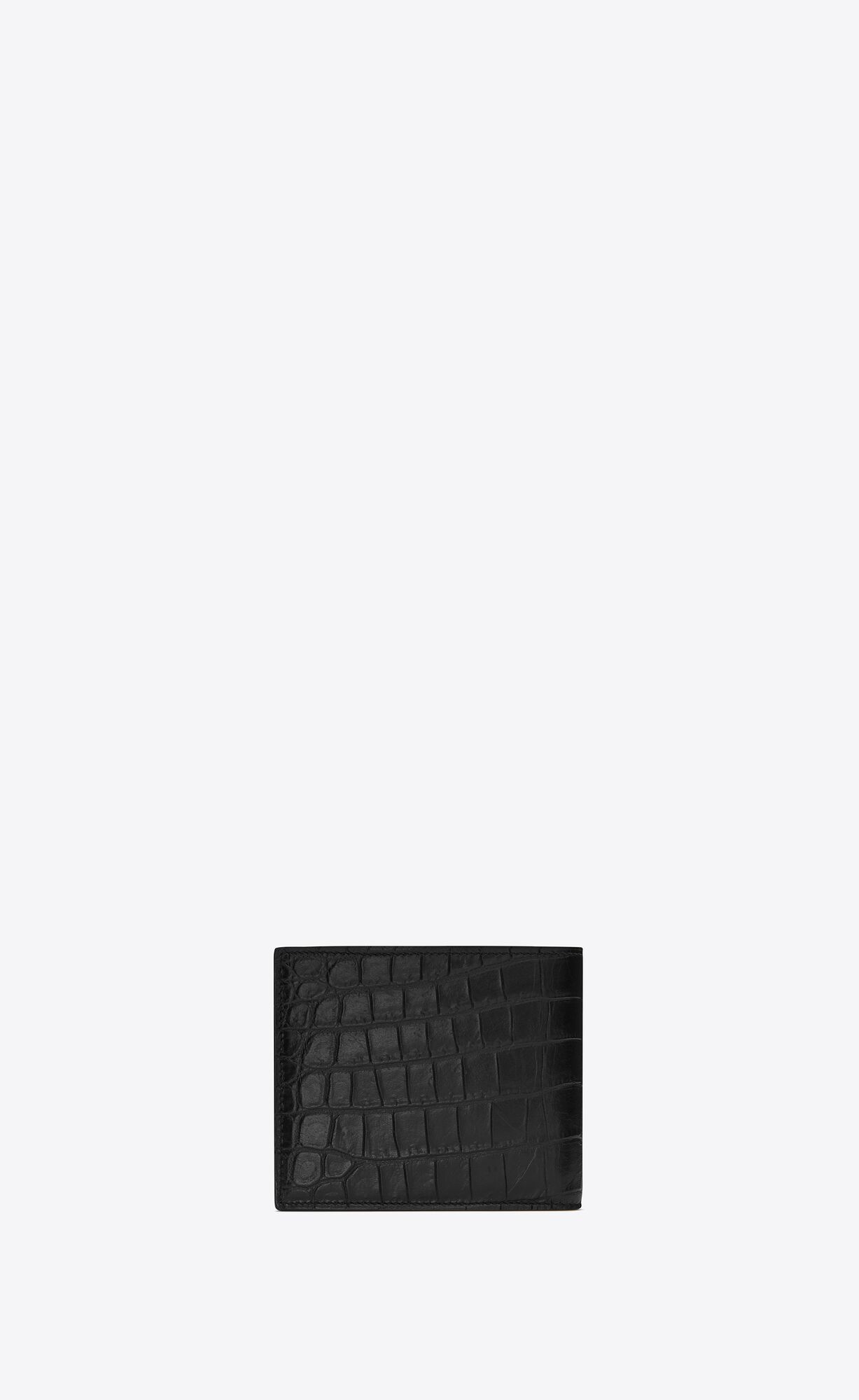 YSL Tiny Cassandre East/West Wallet In Crocodile-embossed Matte Leather Black | 7145893-LD