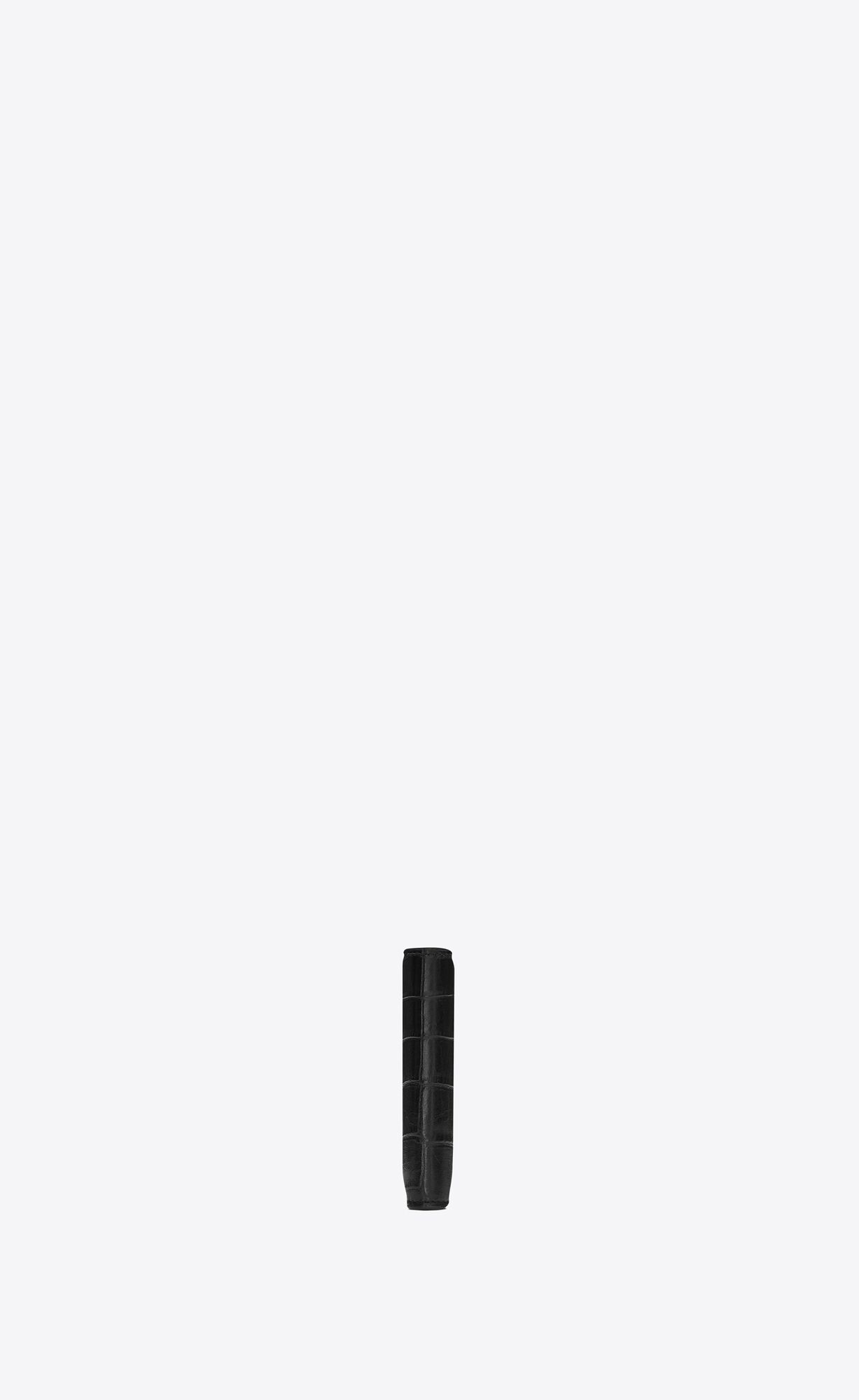 YSL Tiny Cassandre East/West Wallet In Crocodile-embossed Matte Leather Black | 7145893-LD