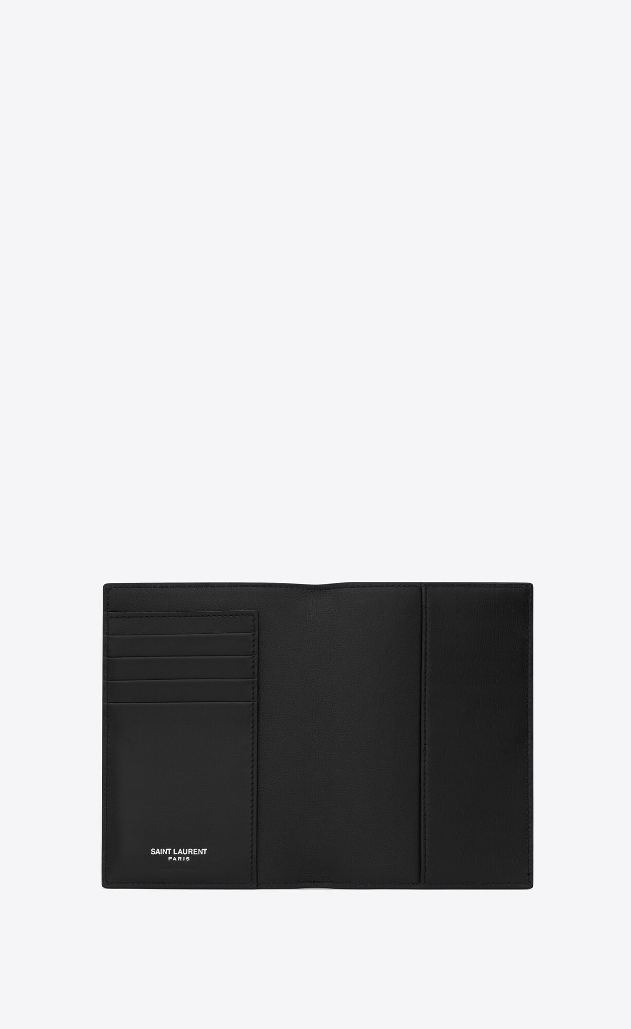 YSL Tiny Cassandre Passport Case In Matte Leather Black | 7503418-LX