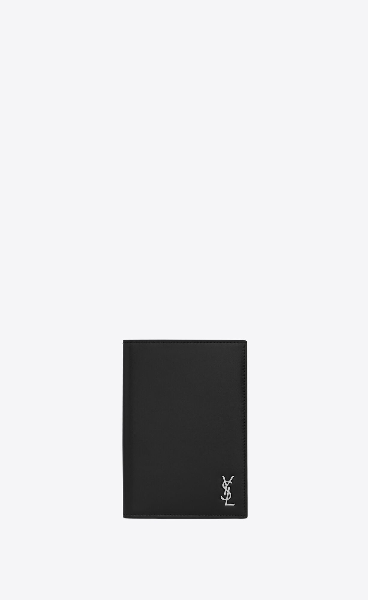 YSL Tiny Cassandre Passport Case In Matte Leather Black | 7503418-LX