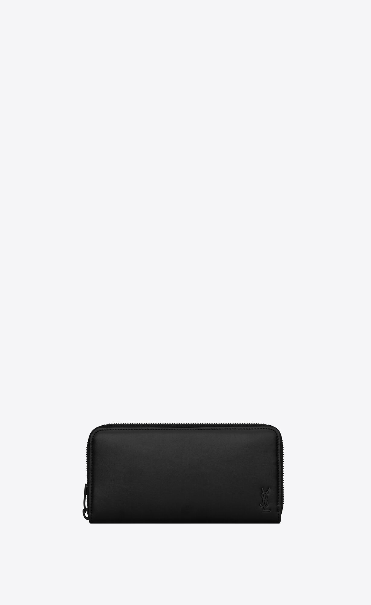 YSL Tiny Cassandre Zip-around Wallet In Matte Leather Black | 1536287-ZU