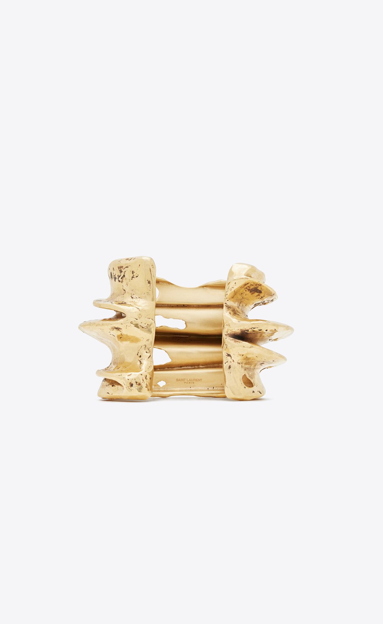 YSL Tornado Crater Cuff Bracelet In Metal Aged Gold | 5340712-KO