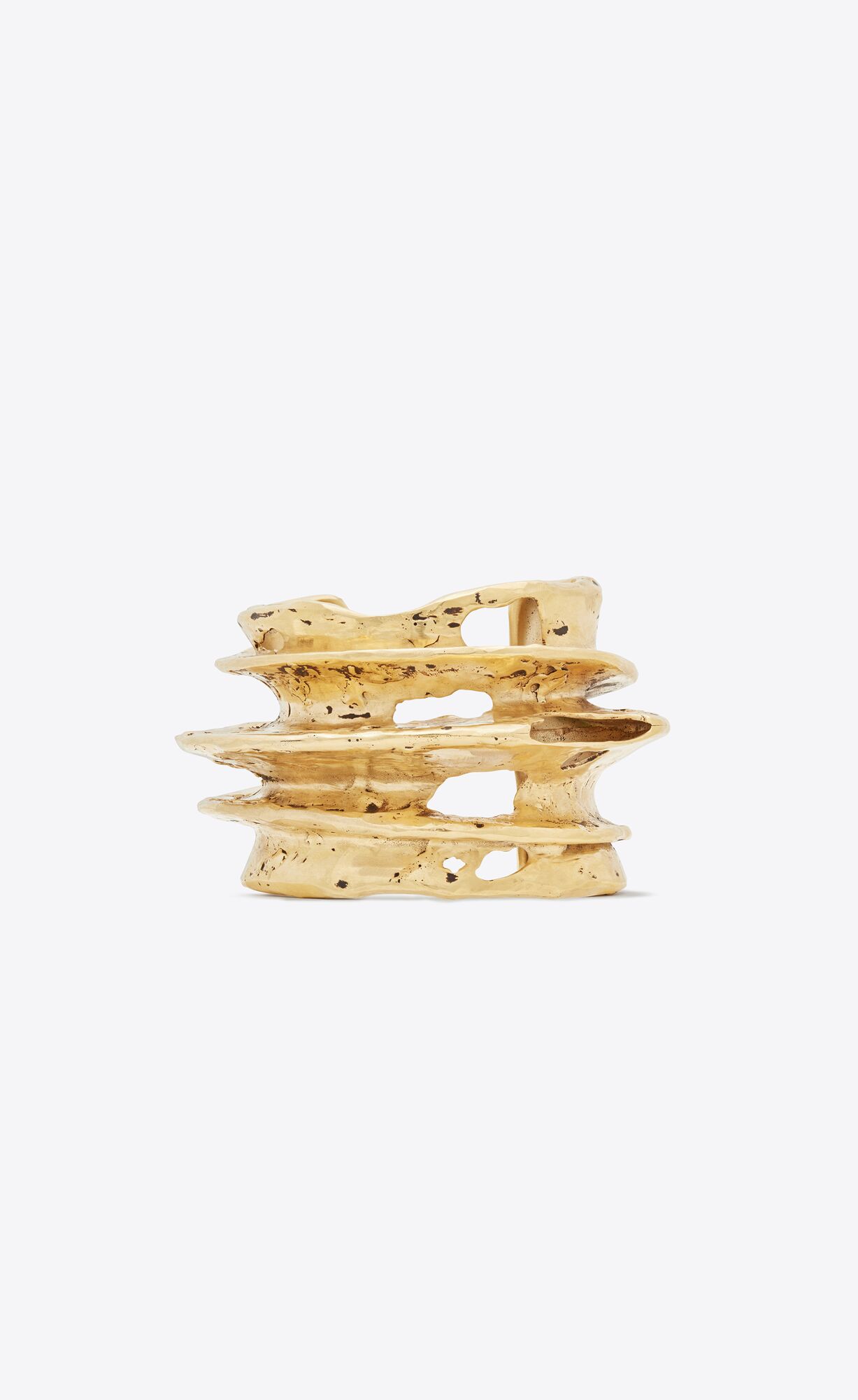 YSL Tornado Crater Cuff Bracelet In Metal Aged Gold | 5340712-KO