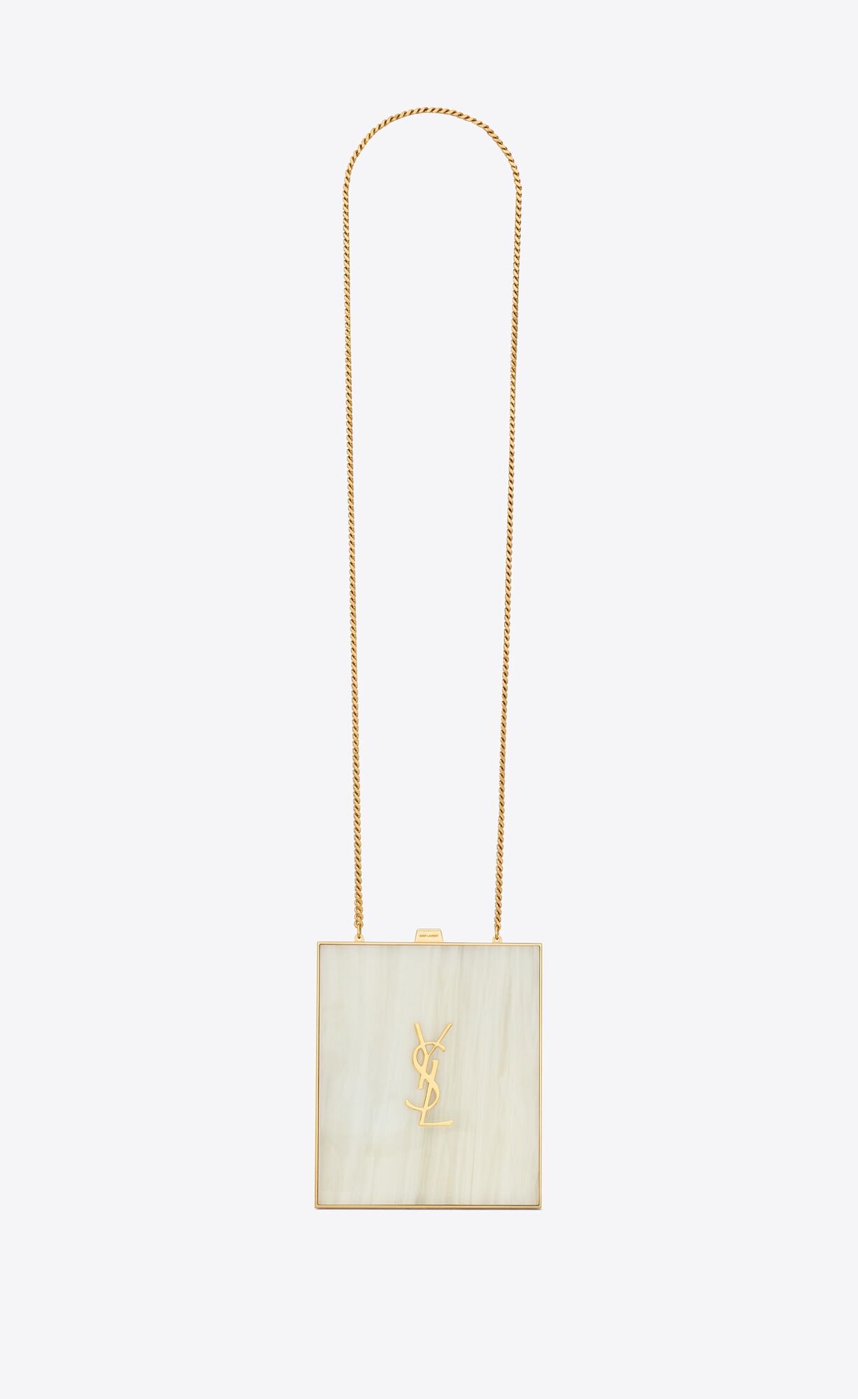 YSL Tuxedo Box Bag In Plexiglass And Metal Blanc Grise And Or | 2706531-VN