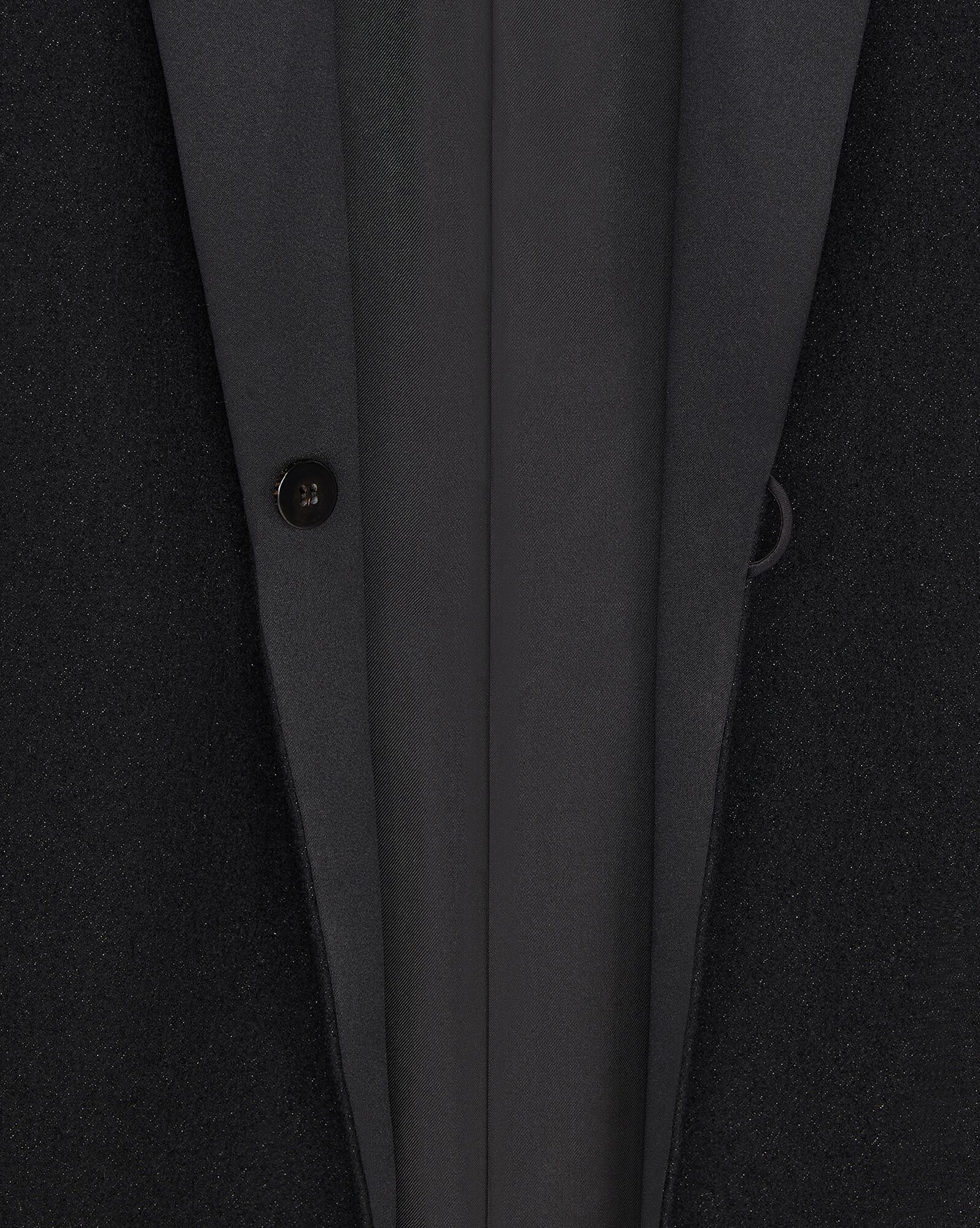 YSL Tuxedo Cape In Wool Felt Noir Brillant | 2683045-FS
