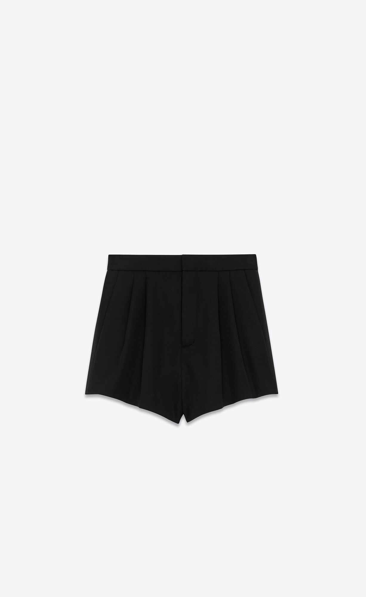YSL Tuxedo Shorts In Grain De Poudre Black | 0258396-BK