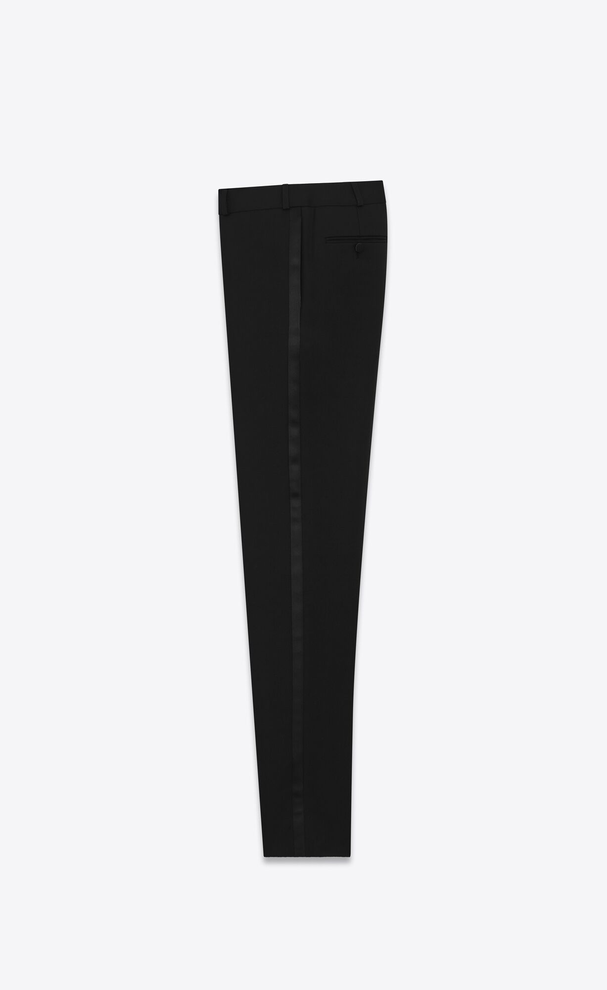 YSL Tuxedo Straight Pants In Grain De Poudre Black | 8915632-KA