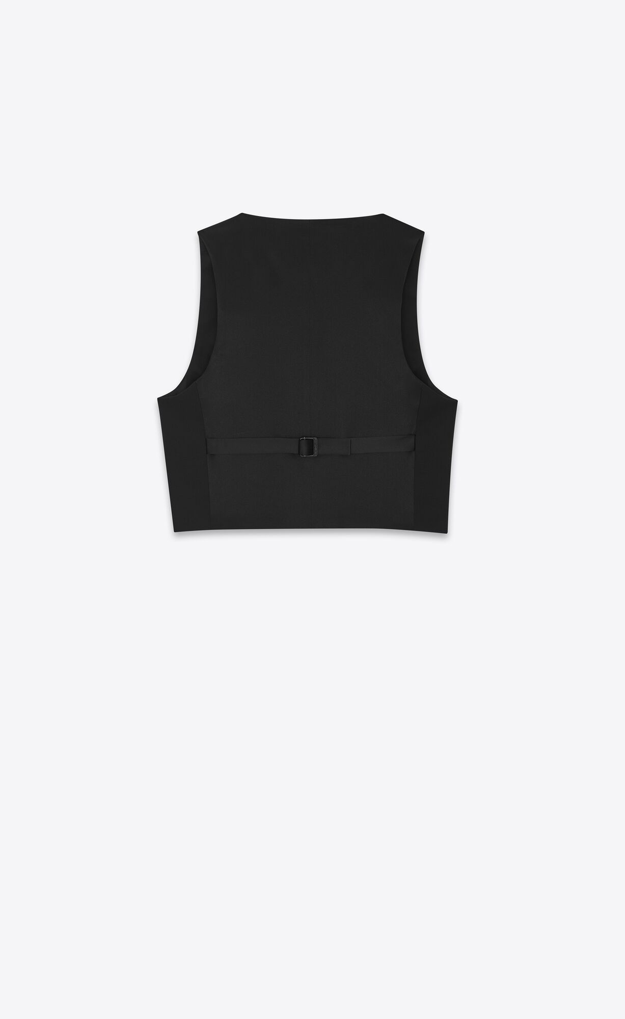 YSL Tuxedo Vest In Grain De Poudre Black | 7628015-HQ