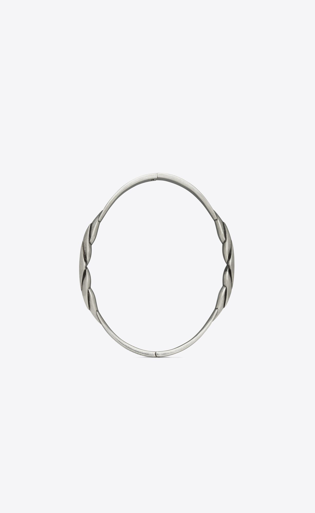 YSL V Bracelet In Metal Oxidized Silver | 4295710-GO