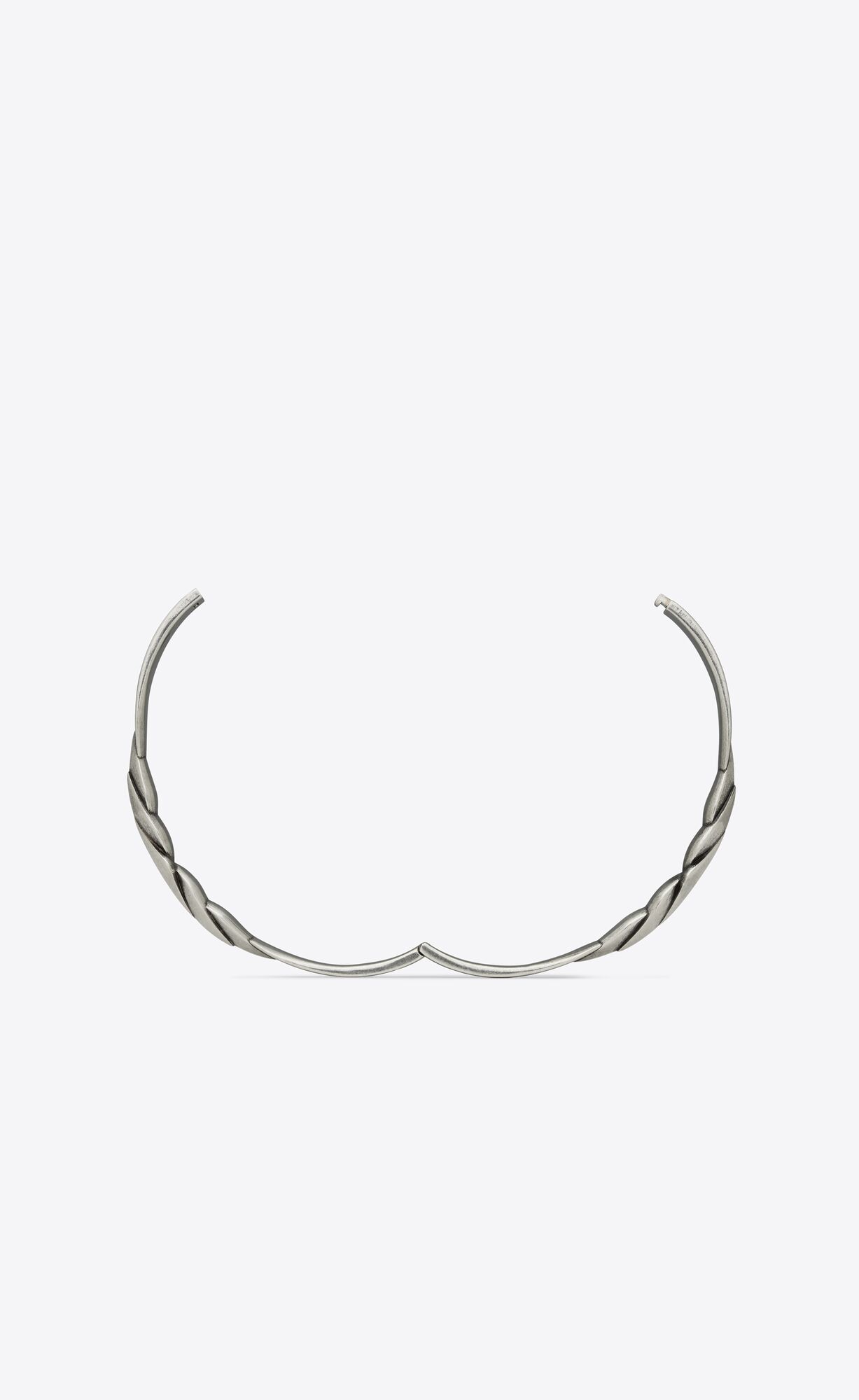 YSL V Bracelet In Metal Oxidized Silver | 4295710-GO