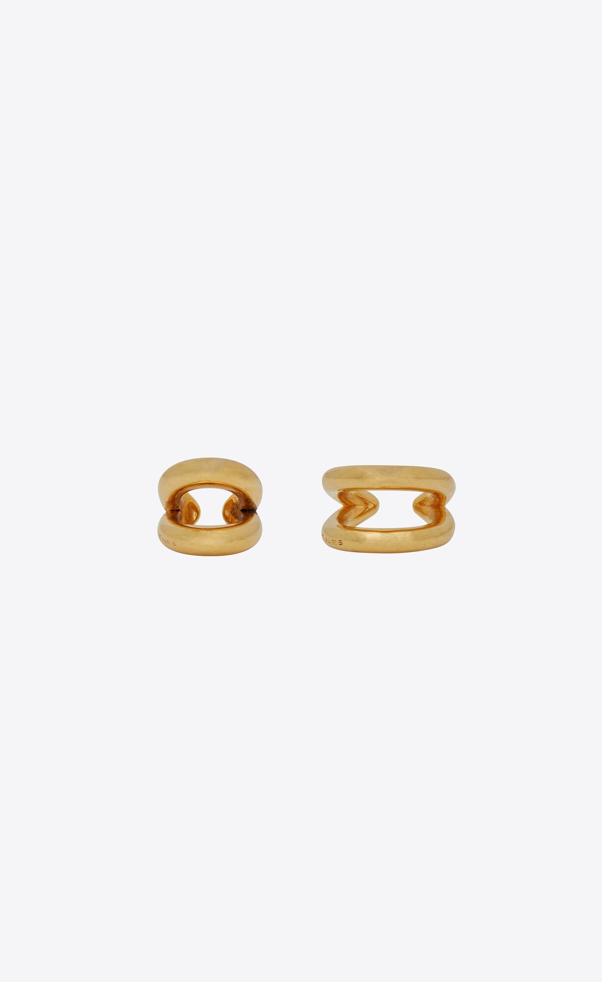 YSL V-shape Earrings In Metal Aged Gold | 7608214-FZ