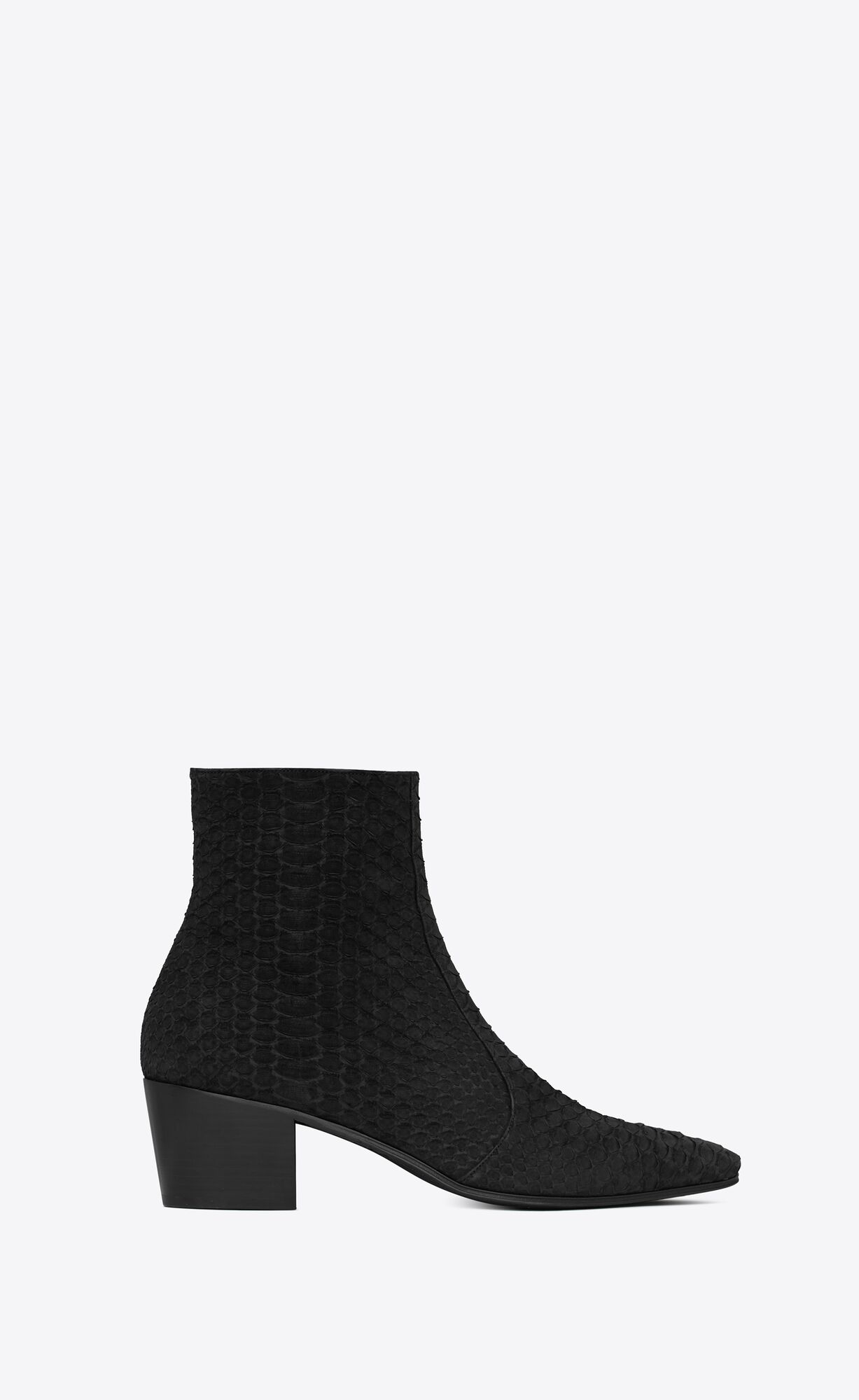 YSL Vassili Zipped Boots In Python Black | 1697542-GR