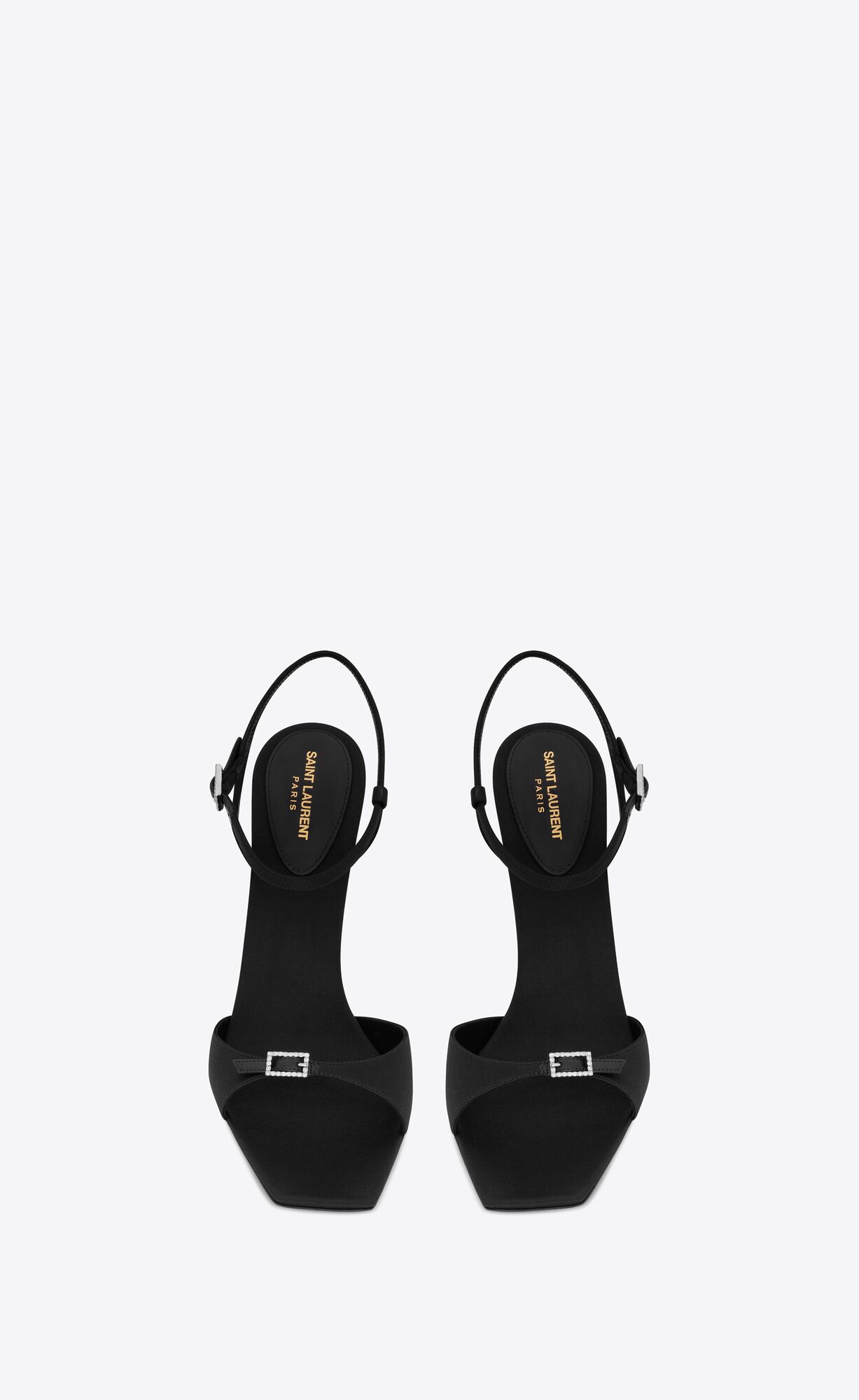 YSL Venue Sandals In Crepe Satin Black | 7680129-FU