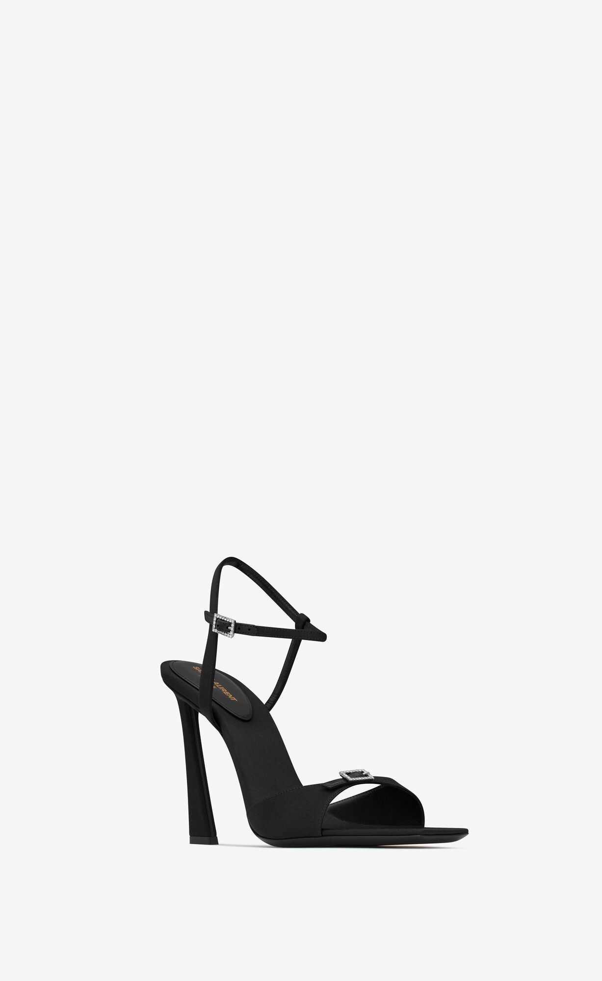 YSL Venue Sandals In Crepe Satin Black | 7680129-FU