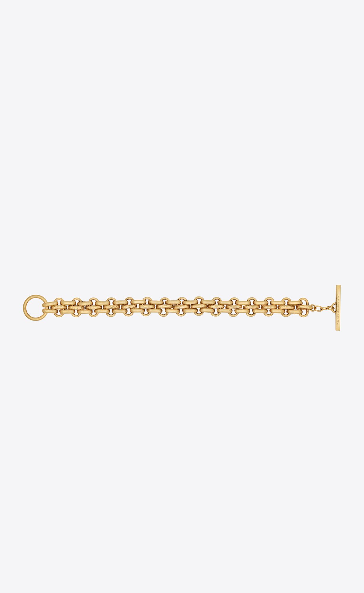YSL Vintage Knitted Chain Bracelet In Metal Brass Gold | 4651893-EU