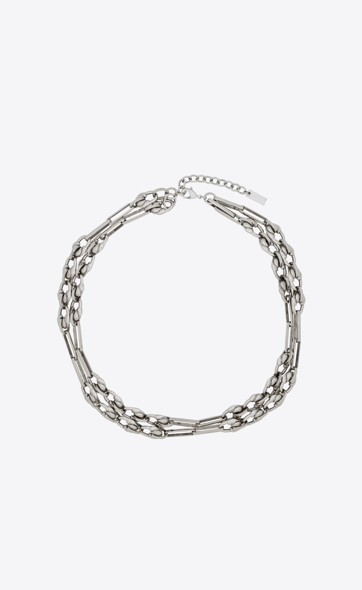 YSL Vintage Necklace In Metal Oxidized Silver | 7145368-YN