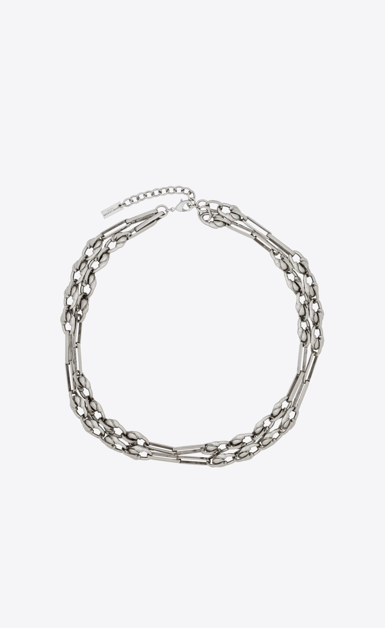 YSL Vintage Necklace In Metal Oxidized Silver | 7145368-YN