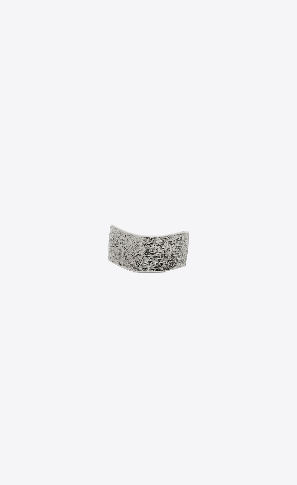 YSL Wave Ring In Metal Oxidized Silver | 5816097-BL