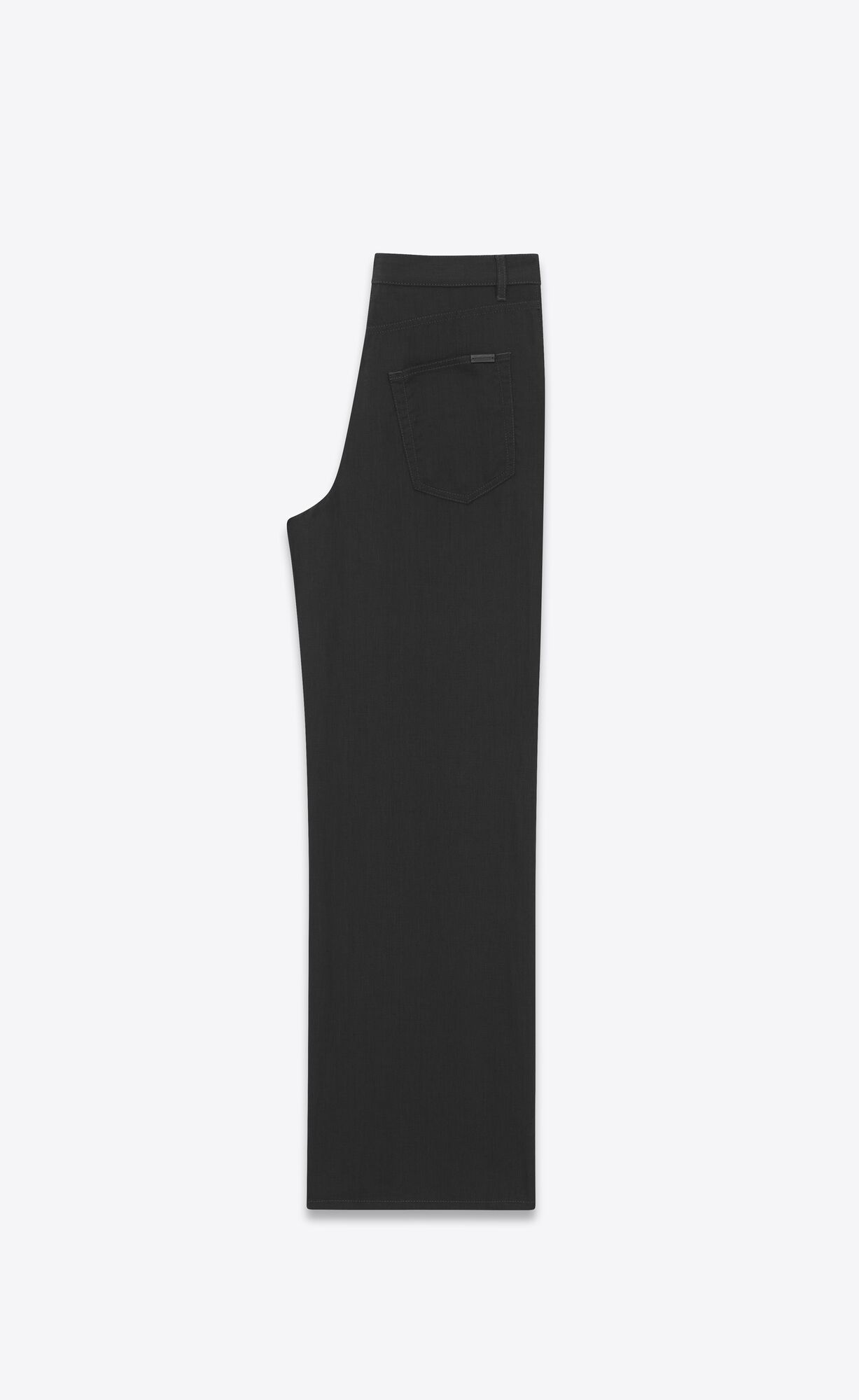 YSL Wide-leg Pants In Chambray Linen Black | 0954172-SB