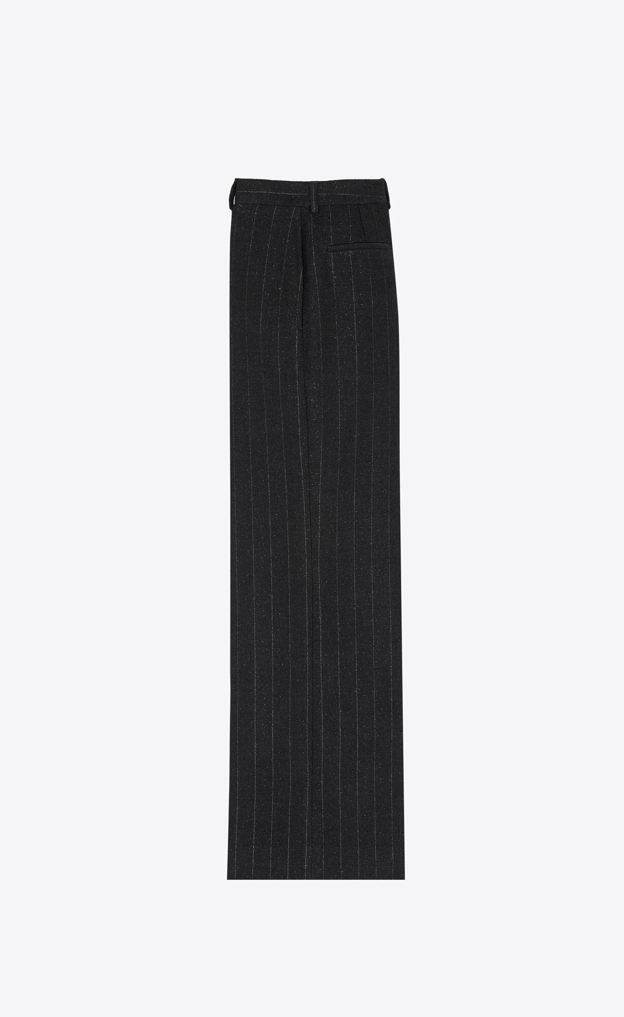 YSL Wide-leg Pants In Pinstripe Wool Anthracite Argent | 6018597-SQ