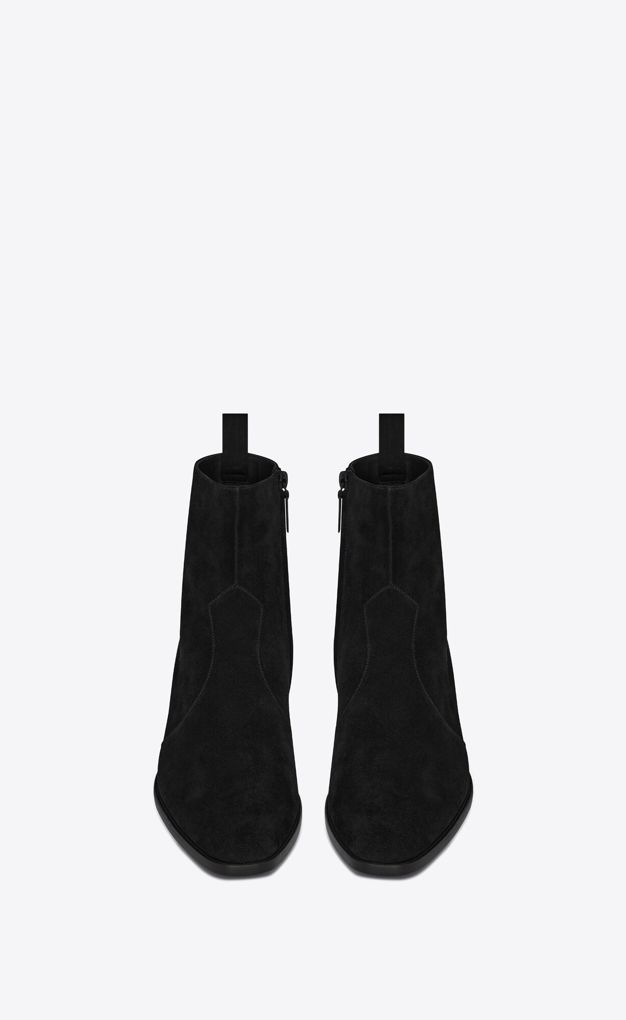 YSL Wyatt Zipped Boots In Suede Black | 5481062-EK