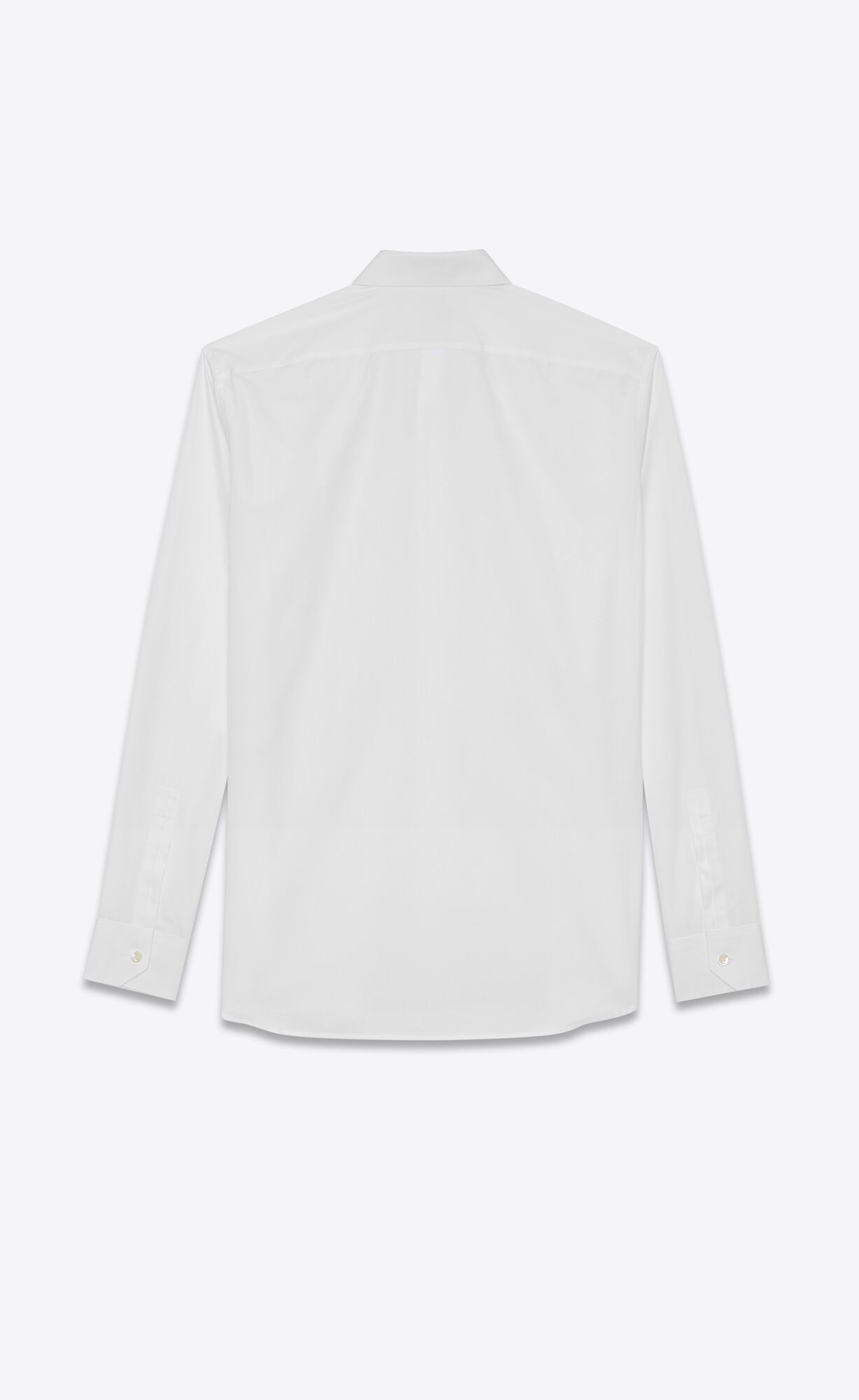 YSL Yves Collar Shirt In Cotton Poplin White | 0853742-IC