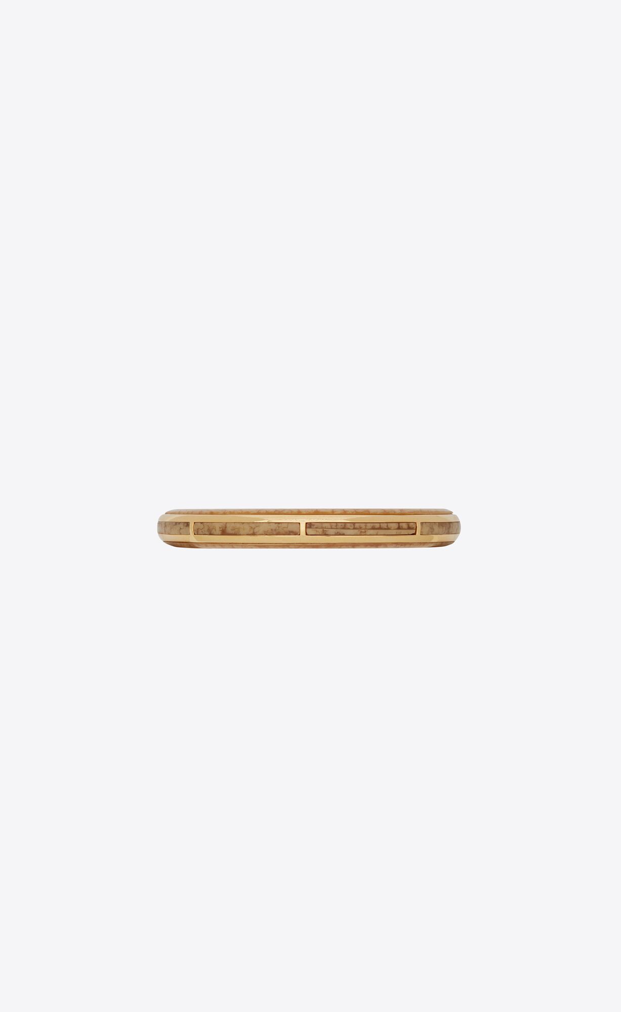 YSL Zebra Bangle In Metal, Enamel And Resin Aged Brass Gold, Cream And Black | 3568240-FJ