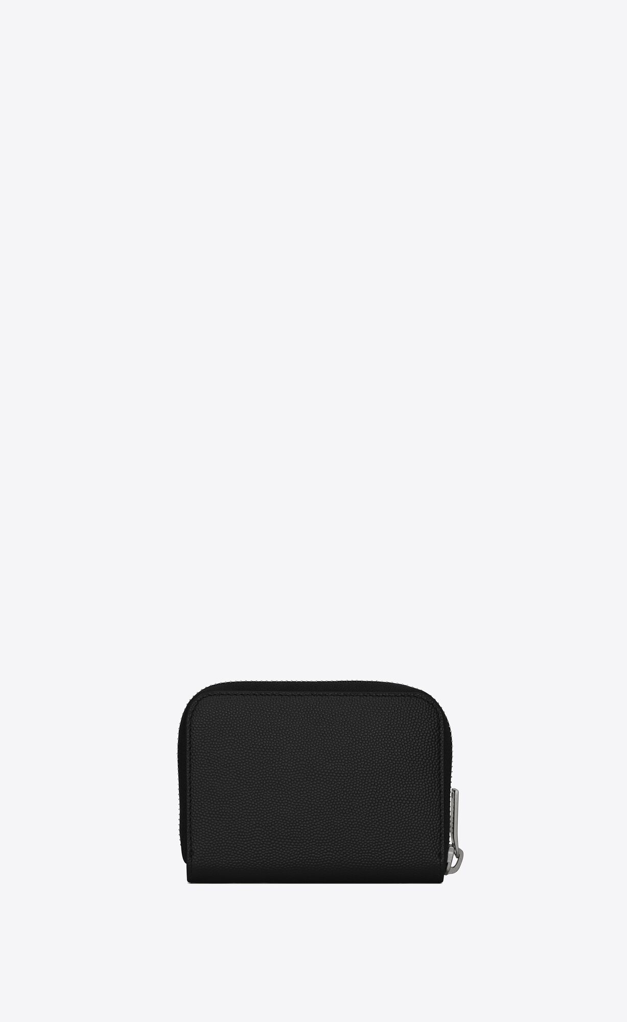 YSL Zipped Coin Purse In Grain De Poudre Embossed Leather Black | 4056712-NG